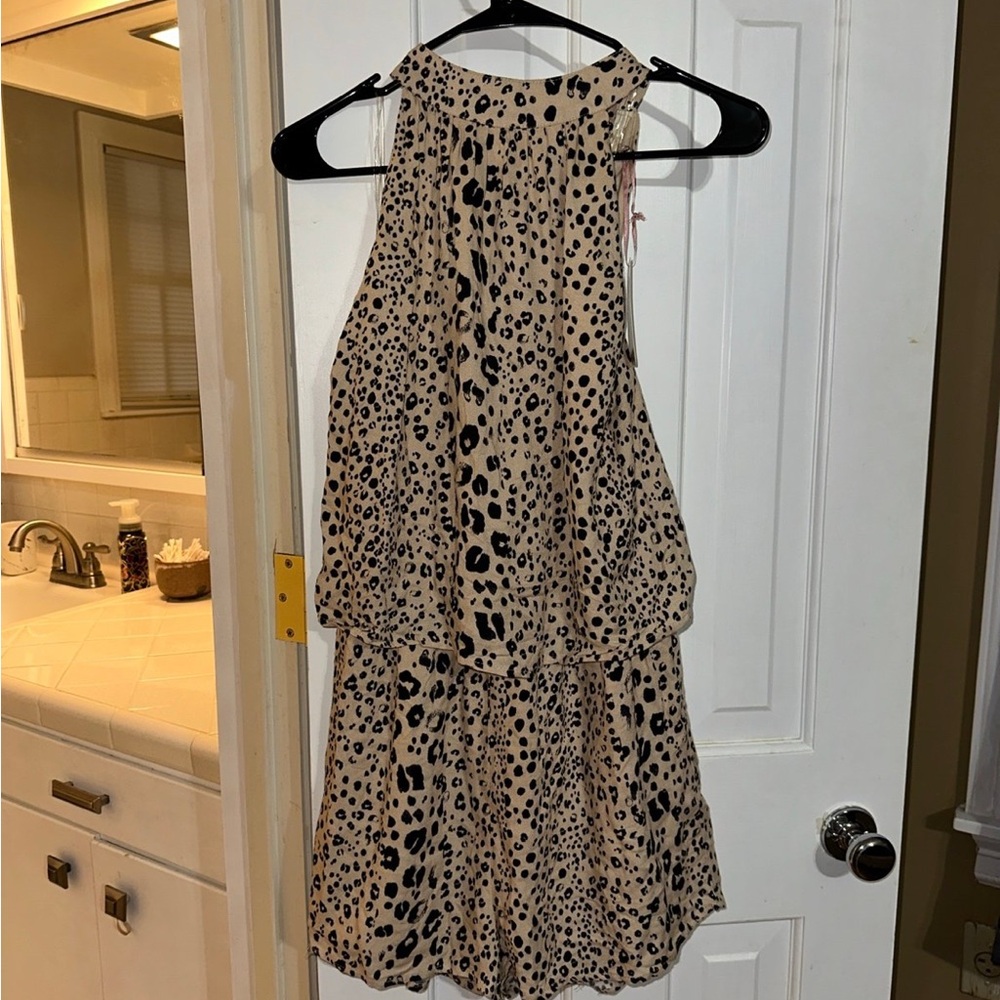 NWT Leopard Print Sleeveless Romper
